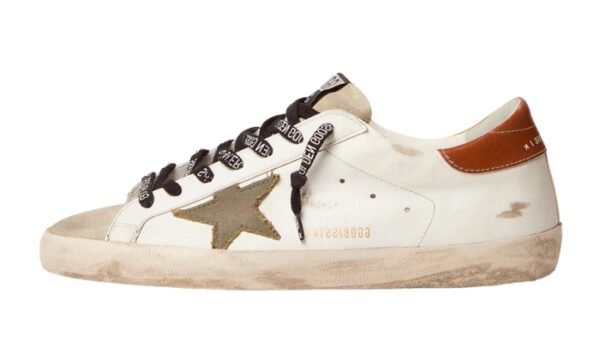 Super-Star with star in olive green canvas