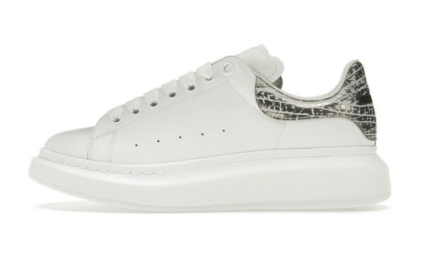 Oversized bianco argento coccodrillo