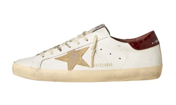 Super-Star Red croc-print leather heel tab